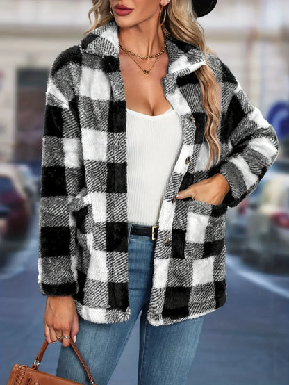Carla Casual Checked Autumn Lightweight Cotton Blend Versatile Jacket
