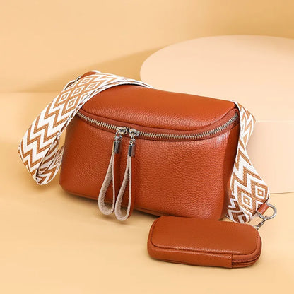 Nina Refined Leather Shoulder Bag with Adjustable Strap