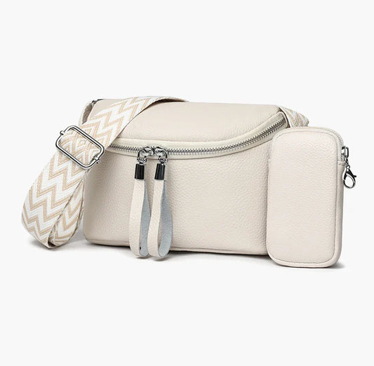 Nina Refined Leather Shoulder Bag with Adjustable Strap