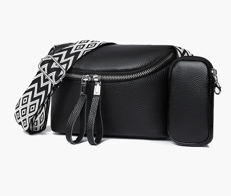 Nina Refined Leather Shoulder Bag with Adjustable Strap