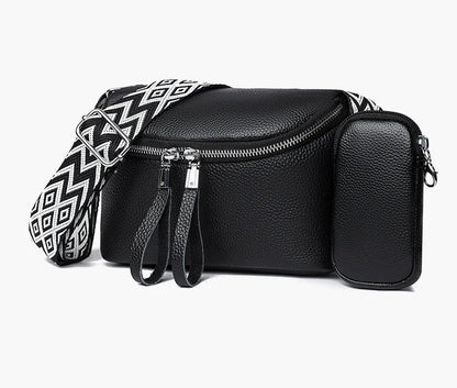 Nina Refined Leather Shoulder Bag with Adjustable Strap