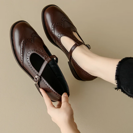 Retro Leather Brogue Sandals