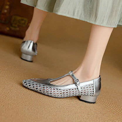 Square Toe Buckle Strap Mary Janes