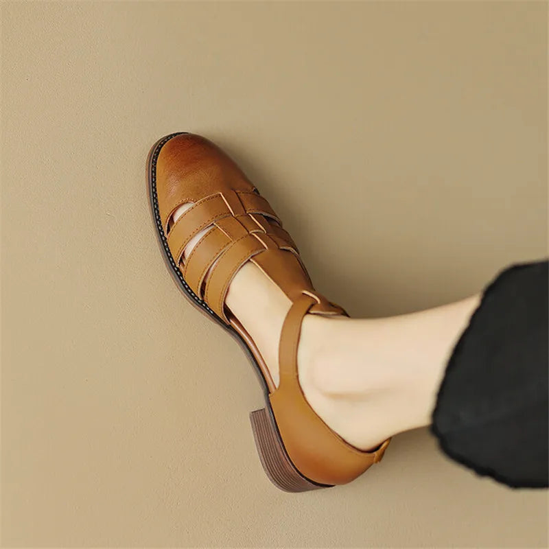 Chunky Heel Round Toe Sandals