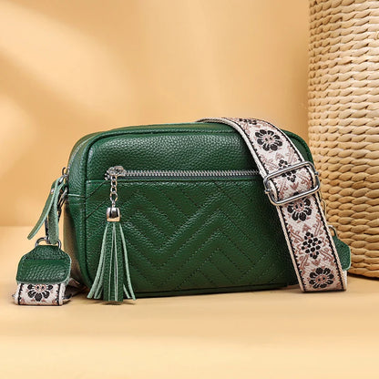 Elegant Bianca Refined Leather Shoulder Bag with Adjustable Strap