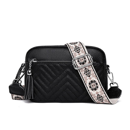 Elegant Bianca Refined Leather Shoulder Bag with Adjustable Strap