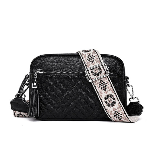 Elegant Bianca Refined Leather Shoulder Bag with Adjustable Strap