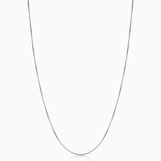 Bodega Box Necklace | White Gold 18k