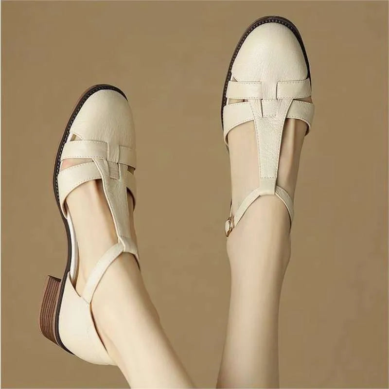 Narrow Band T-strap Flats