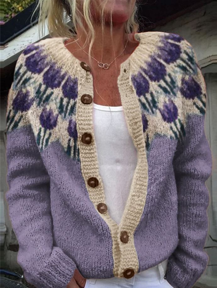 Keysha Floral Light Vest – Spring Blue and Purple