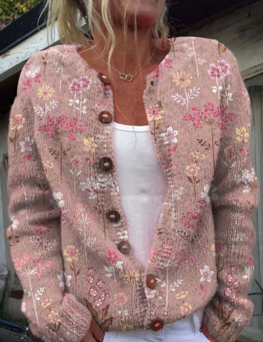 Hebe Pink Floral Elegant Spring Vest for Light Layer