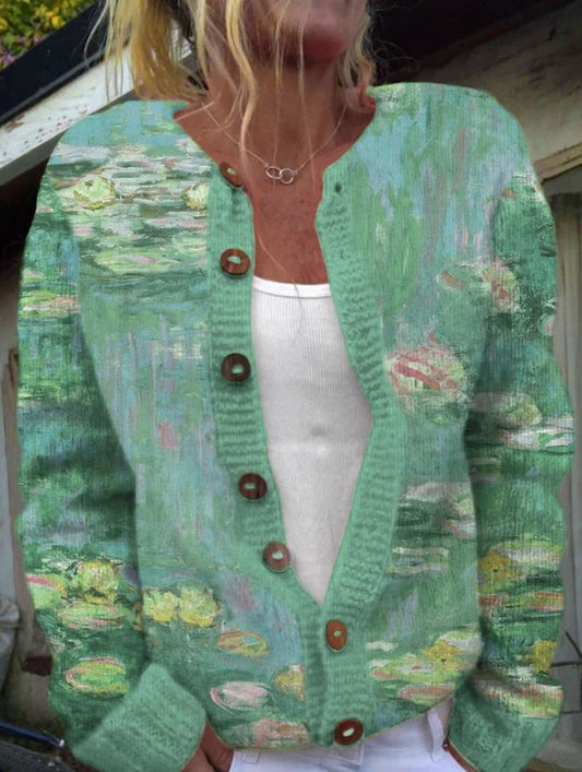 Anwen Spring Green Light Jacket with Playful Print