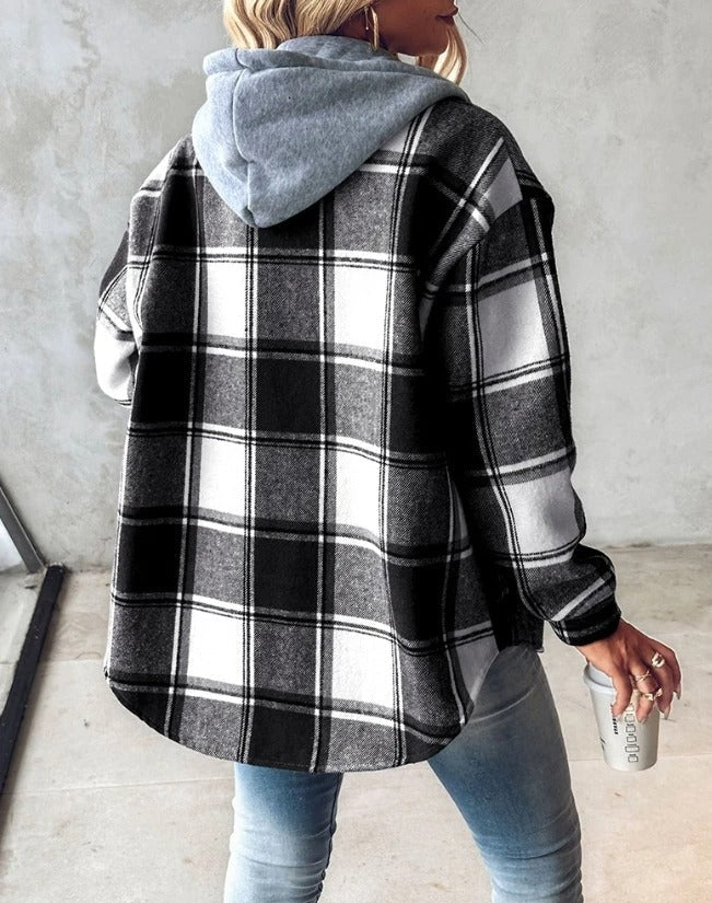 Jasmin Premium Cotton Blend Blocked Hoodie Jacket – Cozy Style