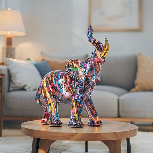 Creative Graffiti Elephant Figurine