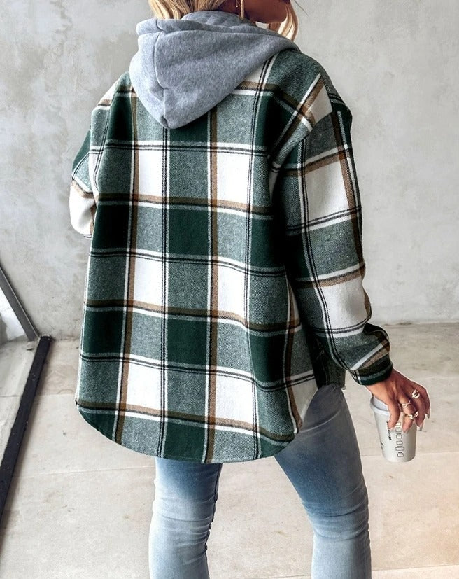 Jasmin Premium Cotton Blend Blocked Hoodie Jacket – Cozy Style