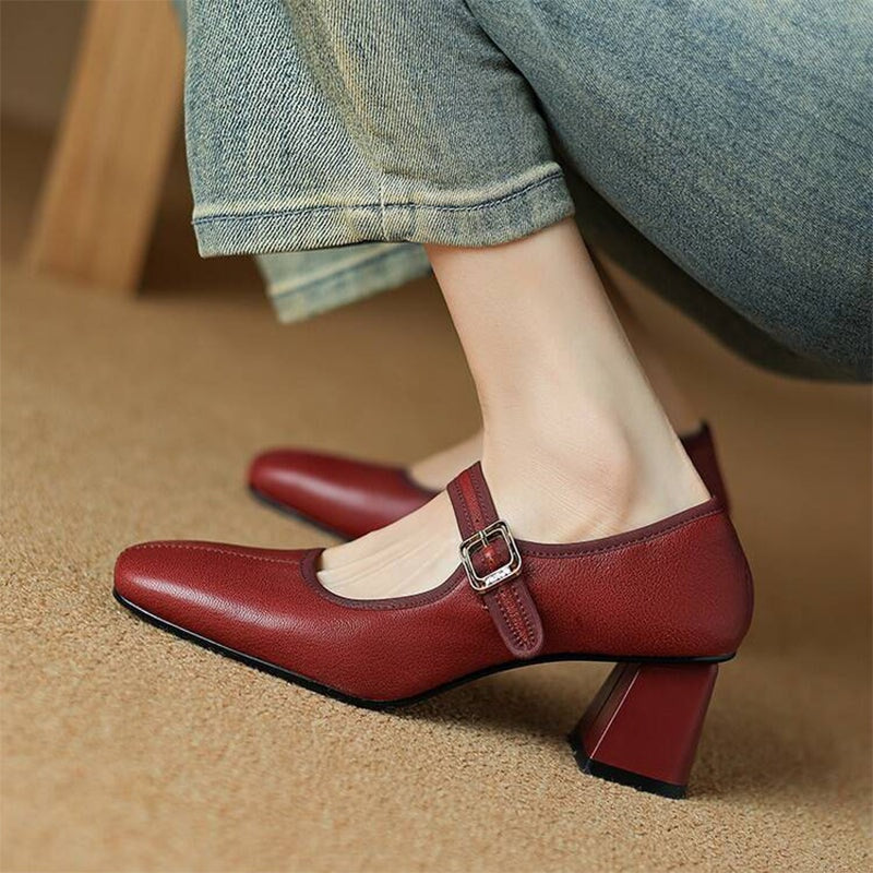 Leather Elegant Mary Janes