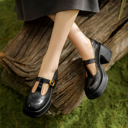 High Heel Mary Janes Sandals