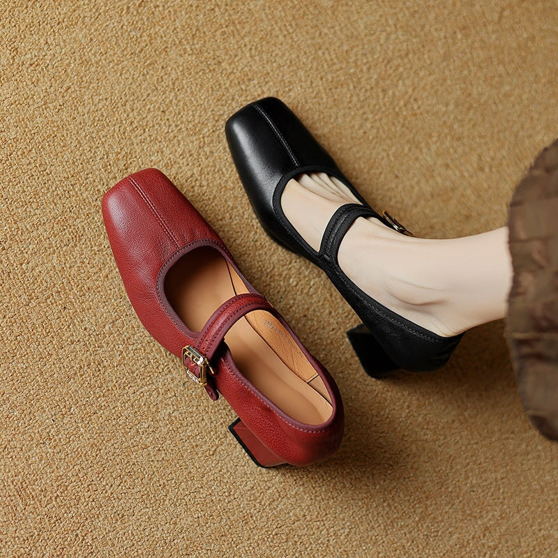 Leather Elegant Mary Janes