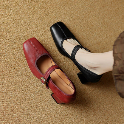 Leather Elegant Mary Janes