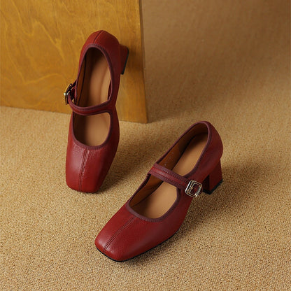 Leather Elegant Mary Janes