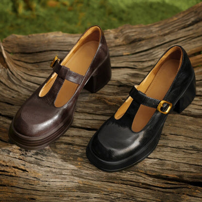 High Heel Mary Janes Sandals