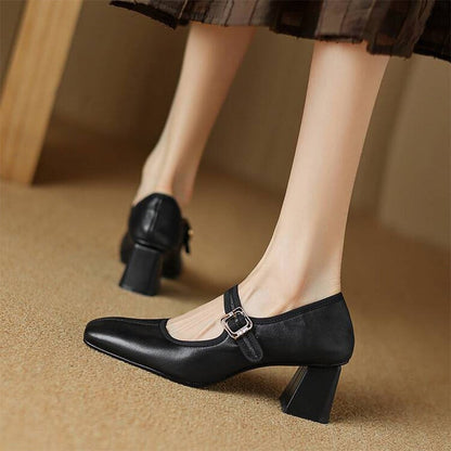 Leather Elegant Mary Janes