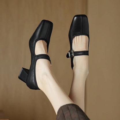 Leather Elegant Mary Janes