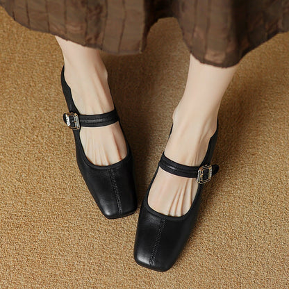 Leather Elegant Mary Janes