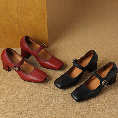 Leather Elegant Mary Janes